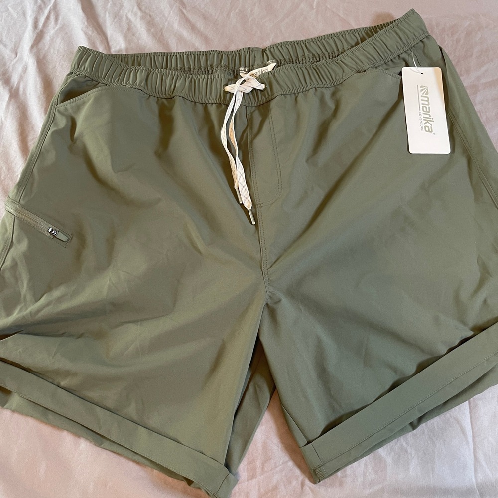 Marika Adventure Women's Trail Shorts Moisture Wicking Size XXL Olive Green